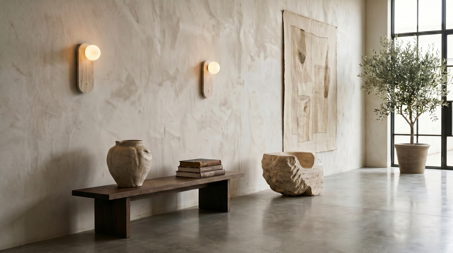 Wandlamp Lucca | Travertin